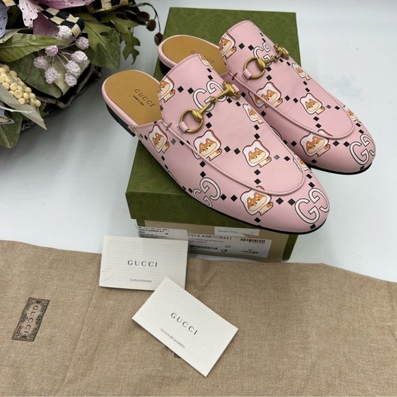 Women’s Gucci, animal print Princetown mules size 39 made in Italy - Picture 8 of 9